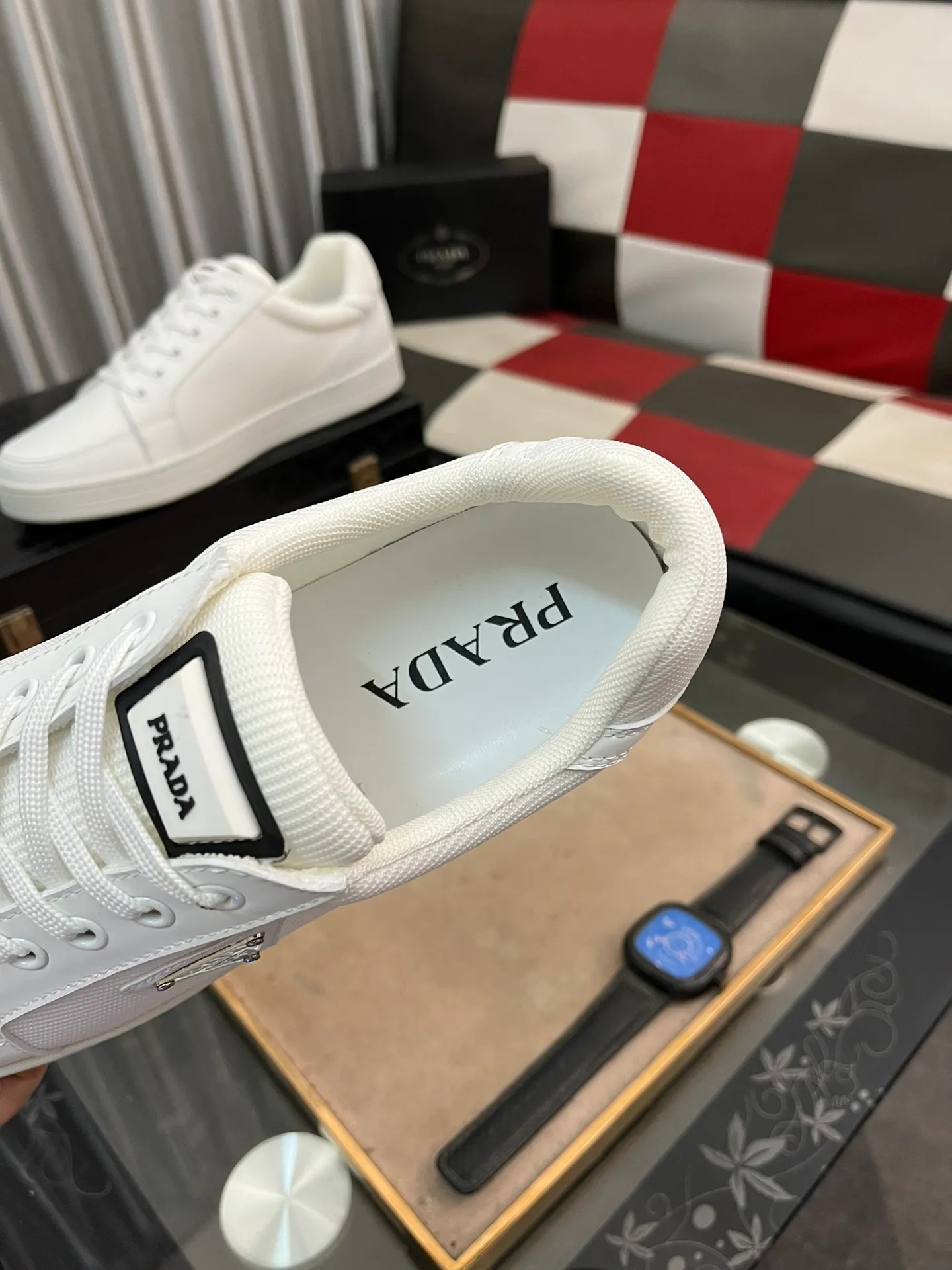 Men's shoes 💰420⌚️⌚️【PRADA】Prada - High-end quality casual sports shoes - Upper: calf leather shoe body with branded metal fasteners, - Inner lining: breathable leather lining - Outsole: ultra-light TPU foam·rubber; molded outsole -Super high quality control·Fine workmanship: highlighted (high-end·luxury·grade) -Size: 38-443️⃣Colors available